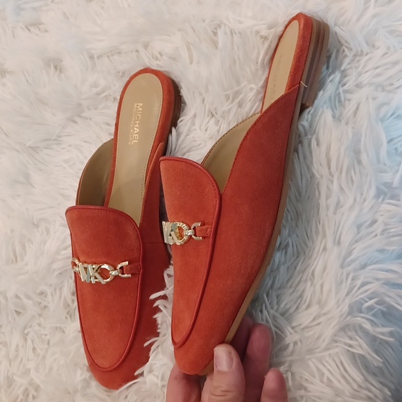 Michael Kors Tiffanie Slip-on Loafer Mule Flats Terracotta Suede NEW - Picture 12 of 16